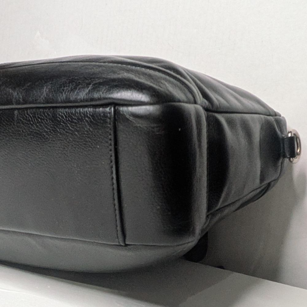 Coach Hampton F54801 Black Leather Briefcase Laptop Crossbody Bag Business Tote - Picture 10 of 16